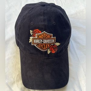 Harley-Davidson Rose Embroidered Cap with String tie back